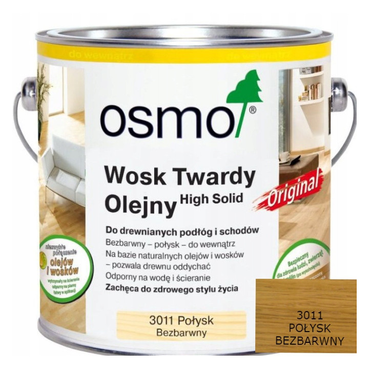 Wosk Twardy Olejny Bezbarwny P. OSMO 2,5L 3011