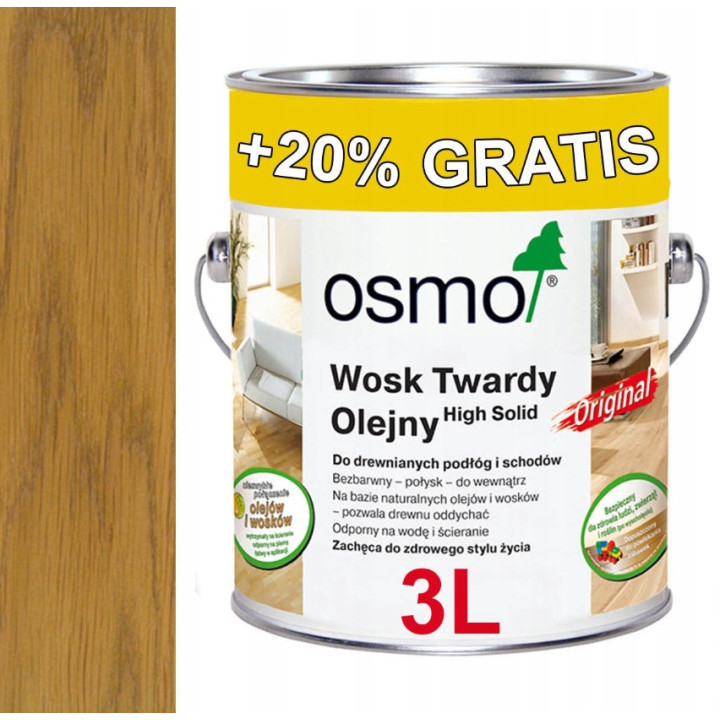 Wosk Twardy Olejny Bezbarwny J.P. OSMO 3032 3L+20%