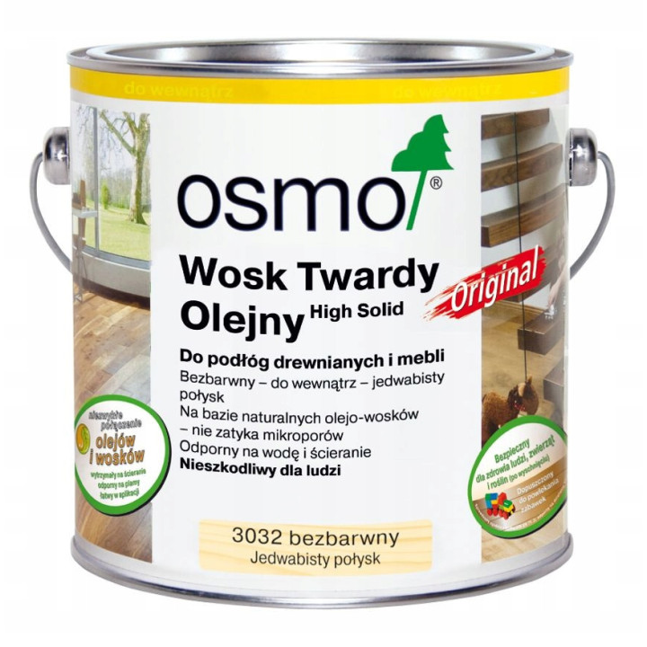 Wosk Twardy Olejny Bezbarwny J.P. OSMO 3032 3L+20%