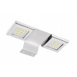 Oprawa led kwadratowa na szafkę ciepły biały,chrom