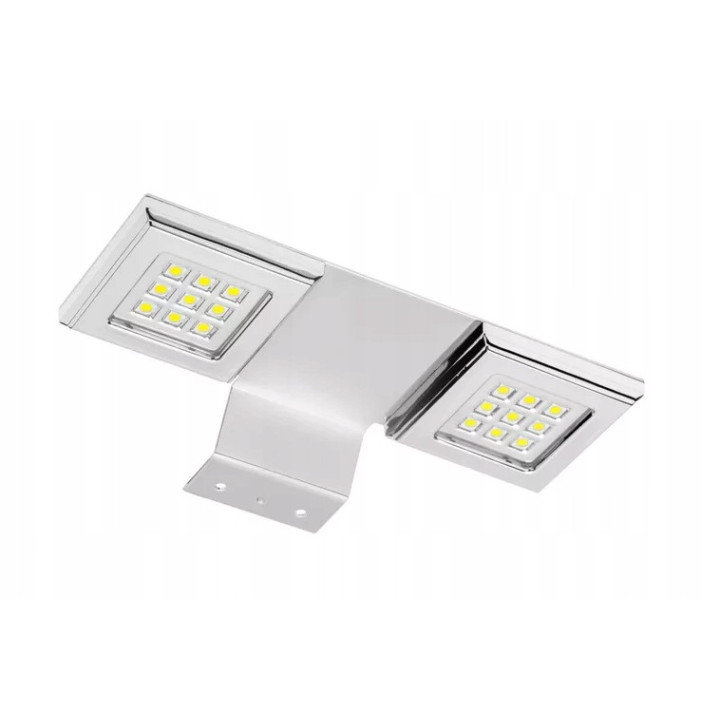 Oprawa led kwadratowa na szafkę ciepły biały,chrom