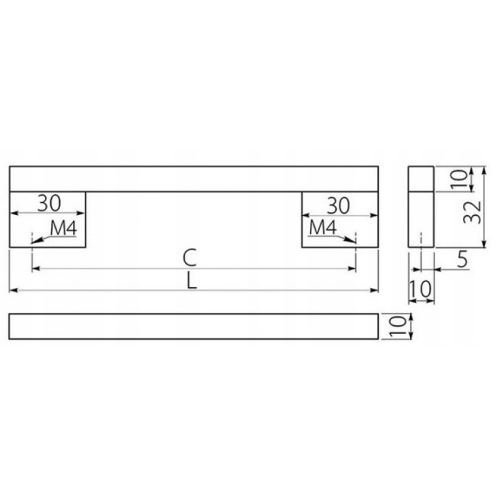 Nowoczesny Uchwyt meblowy INOX GTV UA-A18224