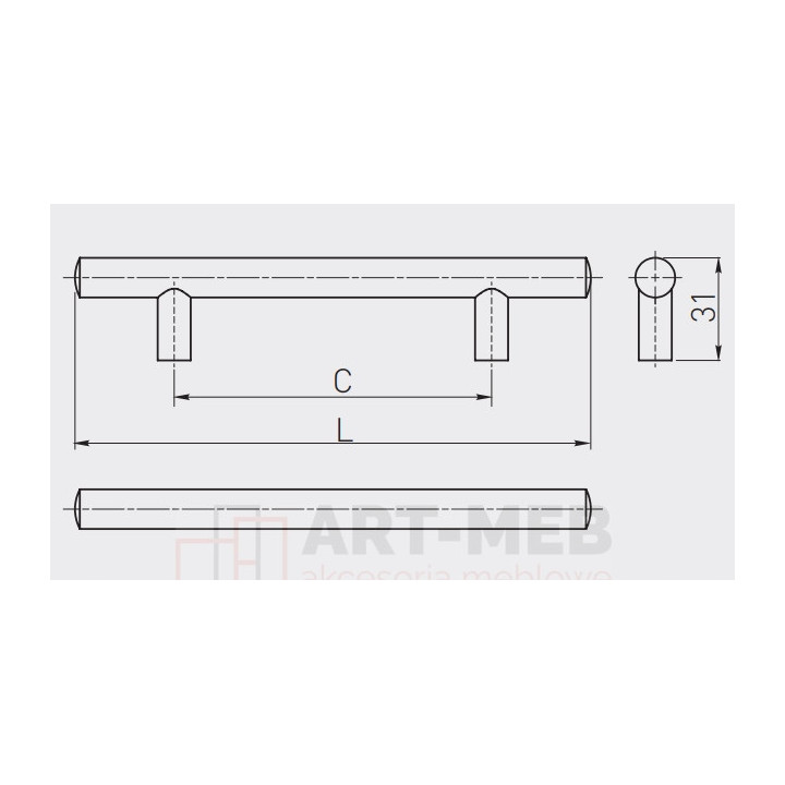 GTV UCHWYT MEBLOWY RELING RS-188128-02