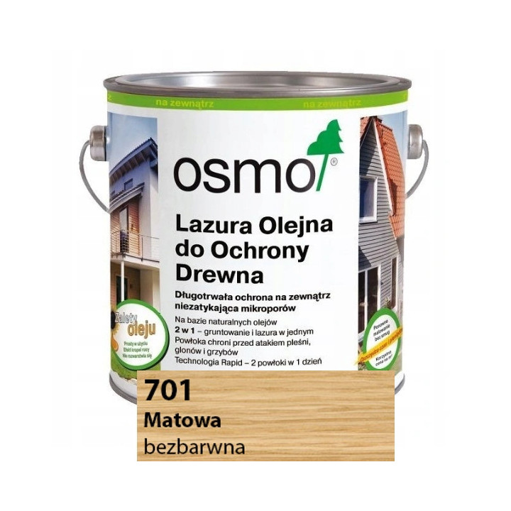 Lazura Olejna Bezbarwna, Matowa OSMO 2,5L 701